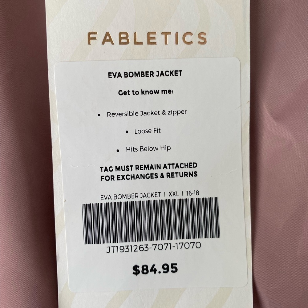 Fabletics Eva Rose Reversible Bomber Jacket XXL N… - image 9